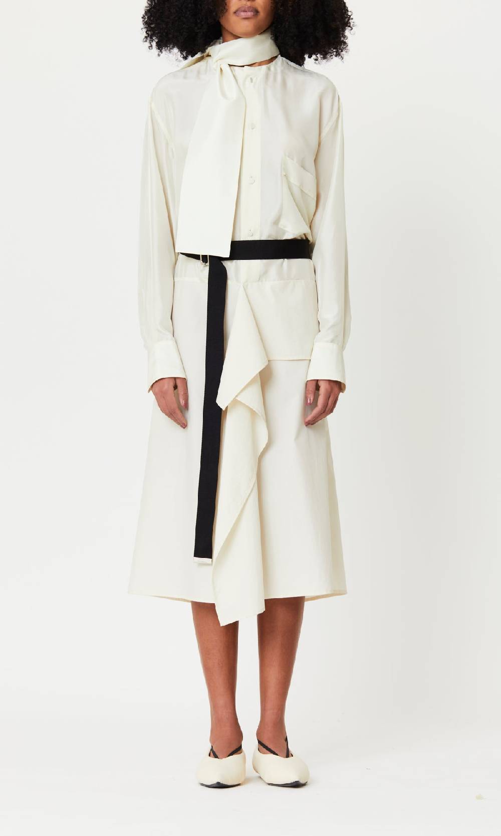 Plan C ABITO MIDI A PANNELLI CON FOULARD Sconto