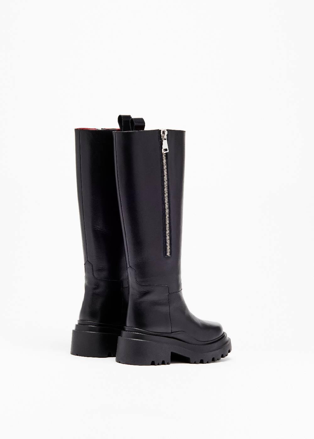 Plan C STIVALI NERI IN PELLE CON SUOLA CHUNKY Saldi