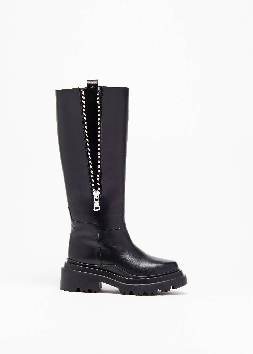 Plan C STIVALI NERI IN PELLE CON SUOLA CHUNKY Saldi