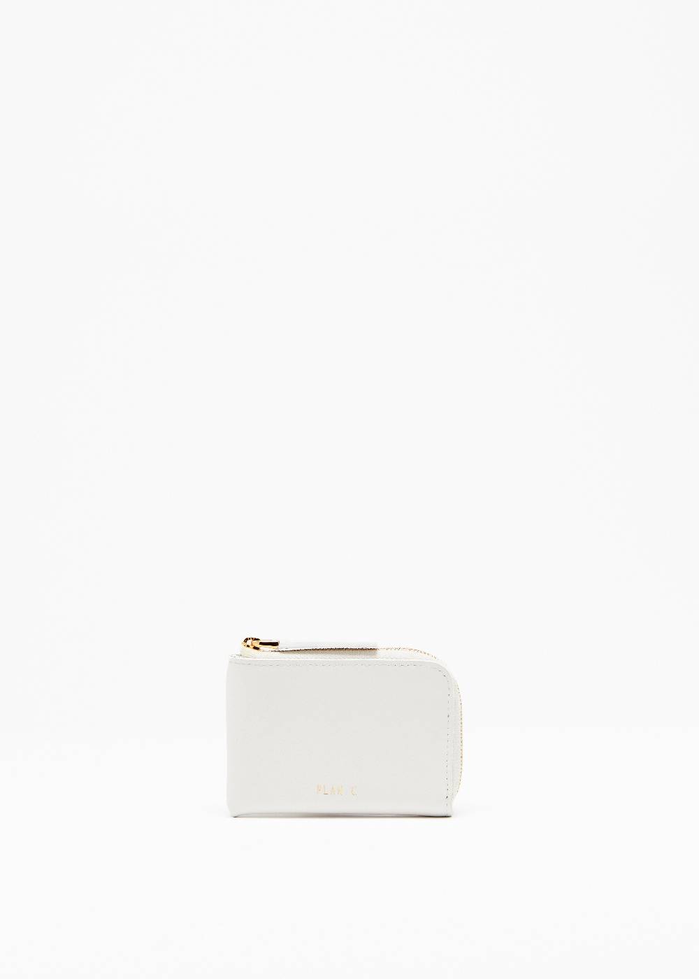 Plan C PORTACARTE BIANCO IN PELLE