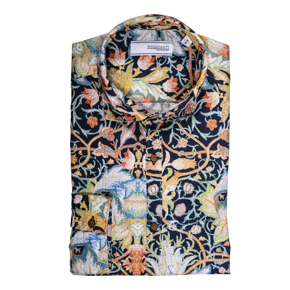 Poggianti Camicia fantasia collo francese Economico