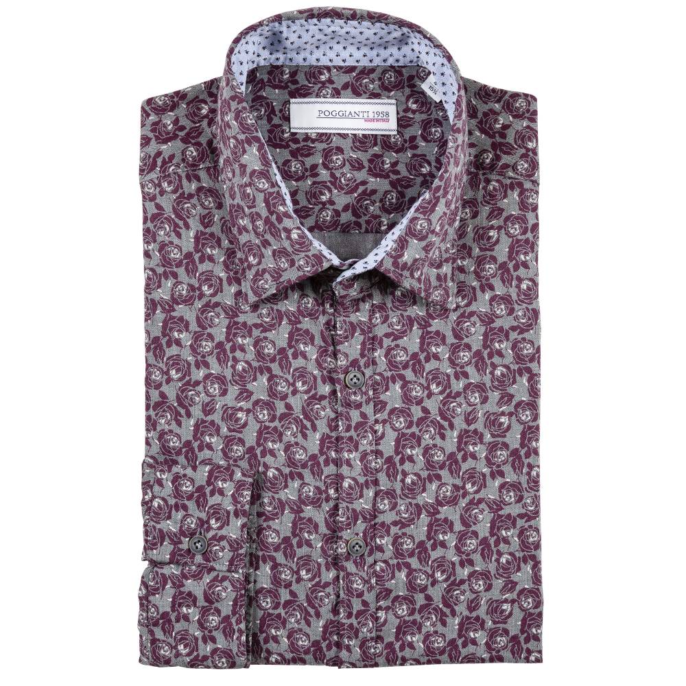 Poggianti Camicia fantasia in flanella collo italiano Outlet