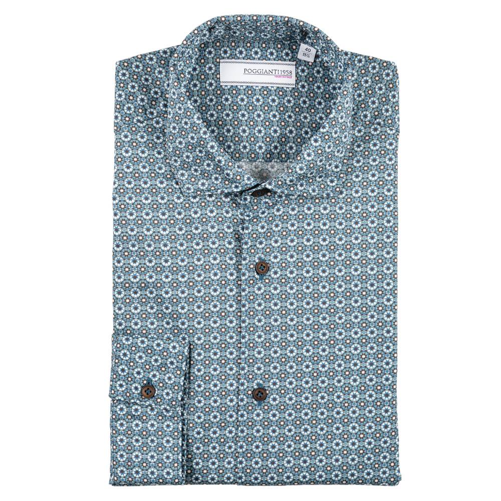 Poggianti Camicia fantasia collo francese Saldi