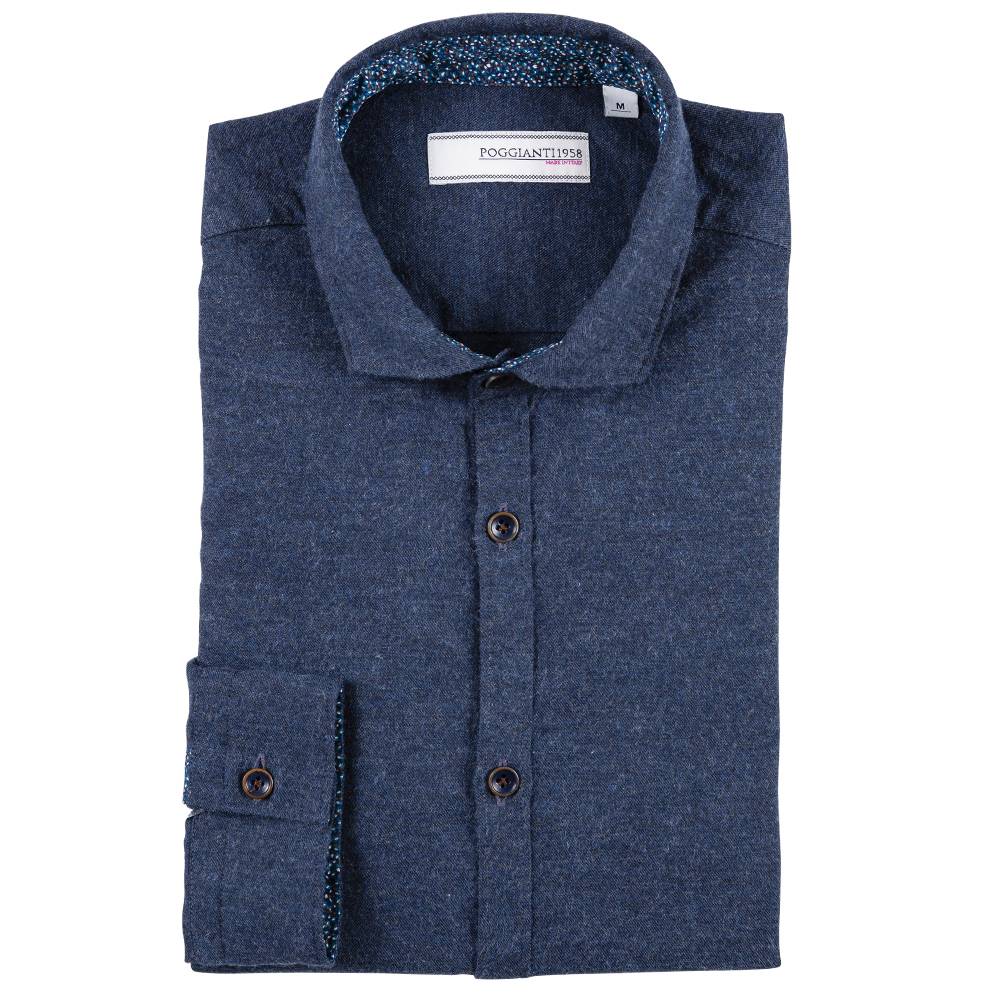 Poggianti Camicia in flanella con contrasti fantasia In Saldo