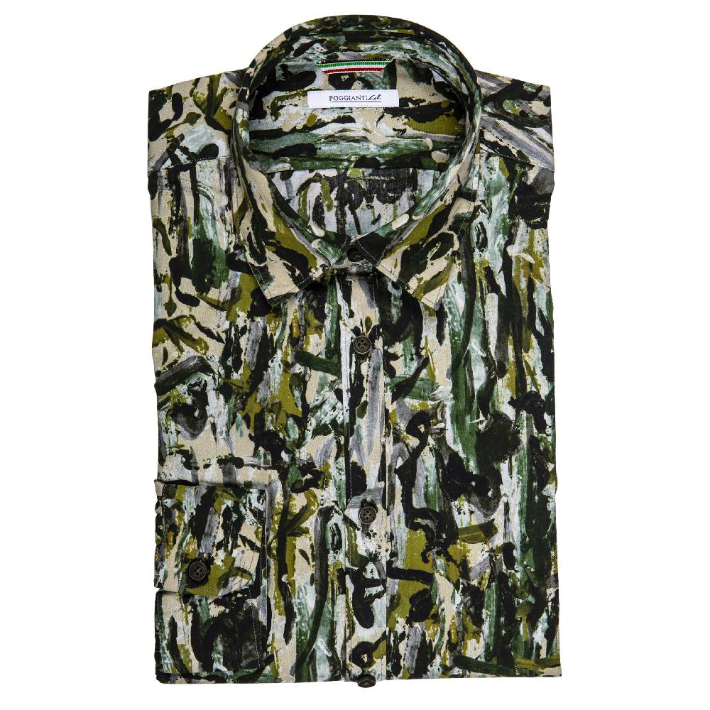 Poggianti Camicia fantasia collo piccolo Italy