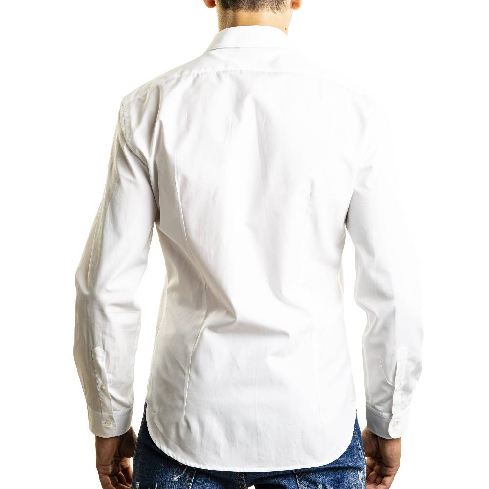 Poggianti Camicia Bianca con contrasti fantasia Nuovo