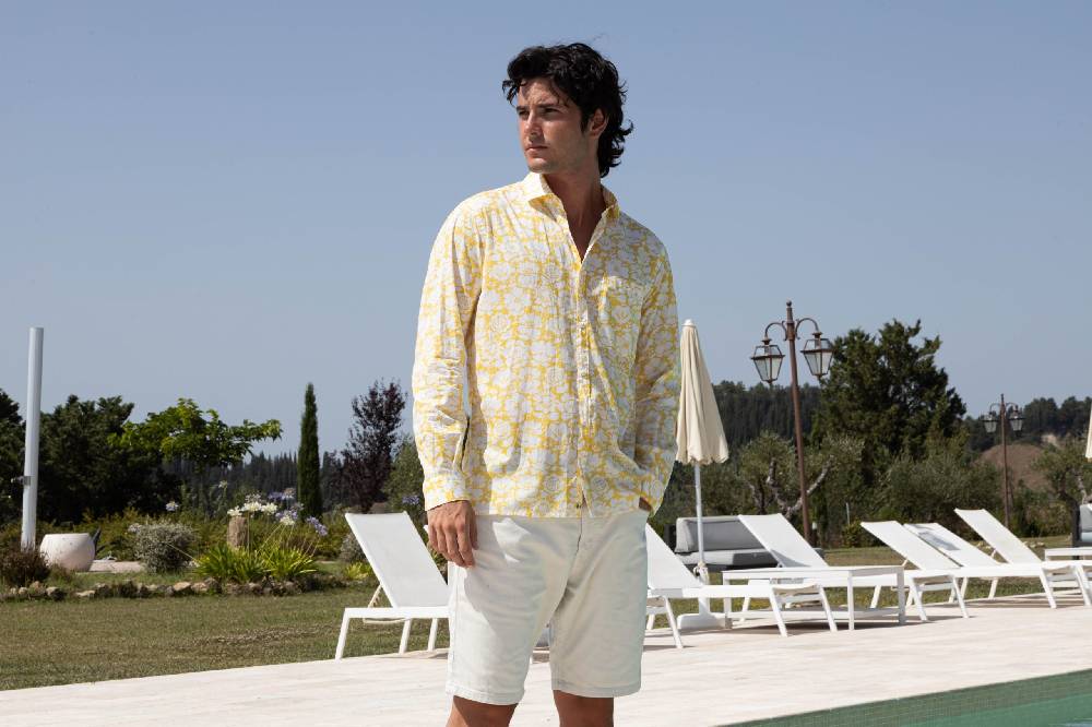 Poggianti Camicia uomo spring summer 24 PEROLLA-62F-119 Consegna Veloce