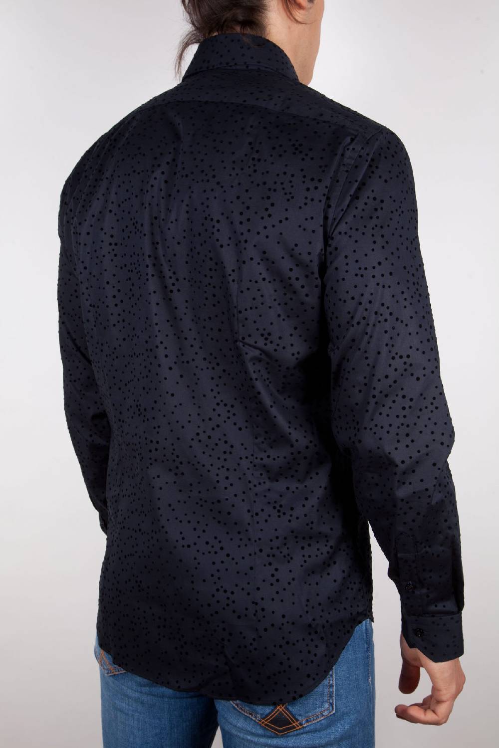 Poggianti Camicia Fantasia Floccato Nero Offerte