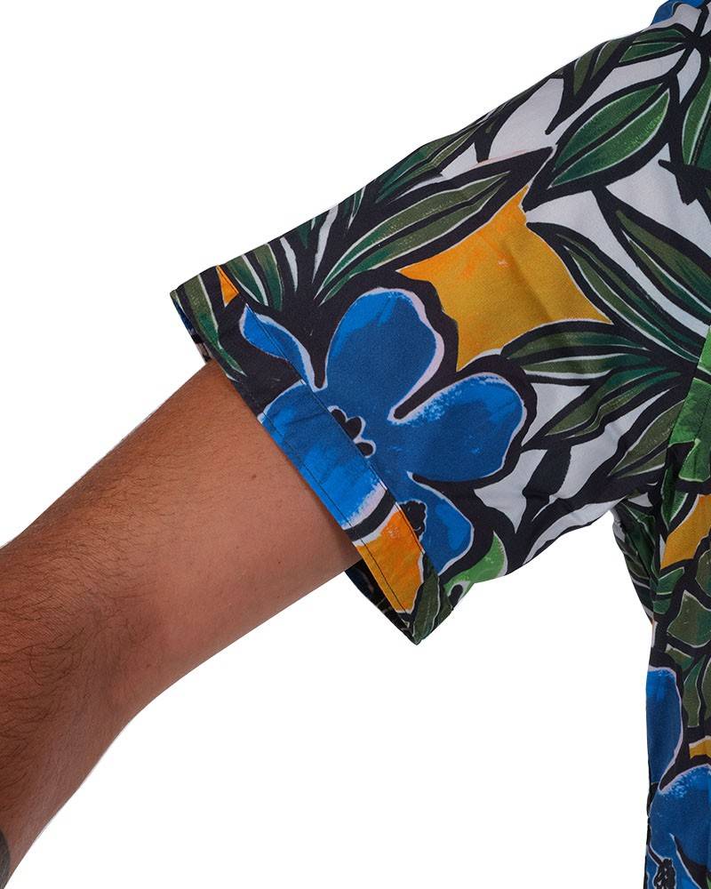 Poggianti Camicia Fantasia Collo Morbido azzurro Vendite Flash