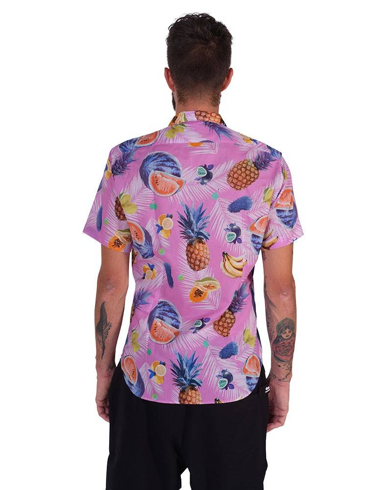 Poggianti Camicia Fantasia Collo Morbido Rosa Negozio
