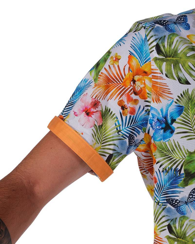 Poggianti Camicia Fantasia Collo Morbido Multicolore In Linea