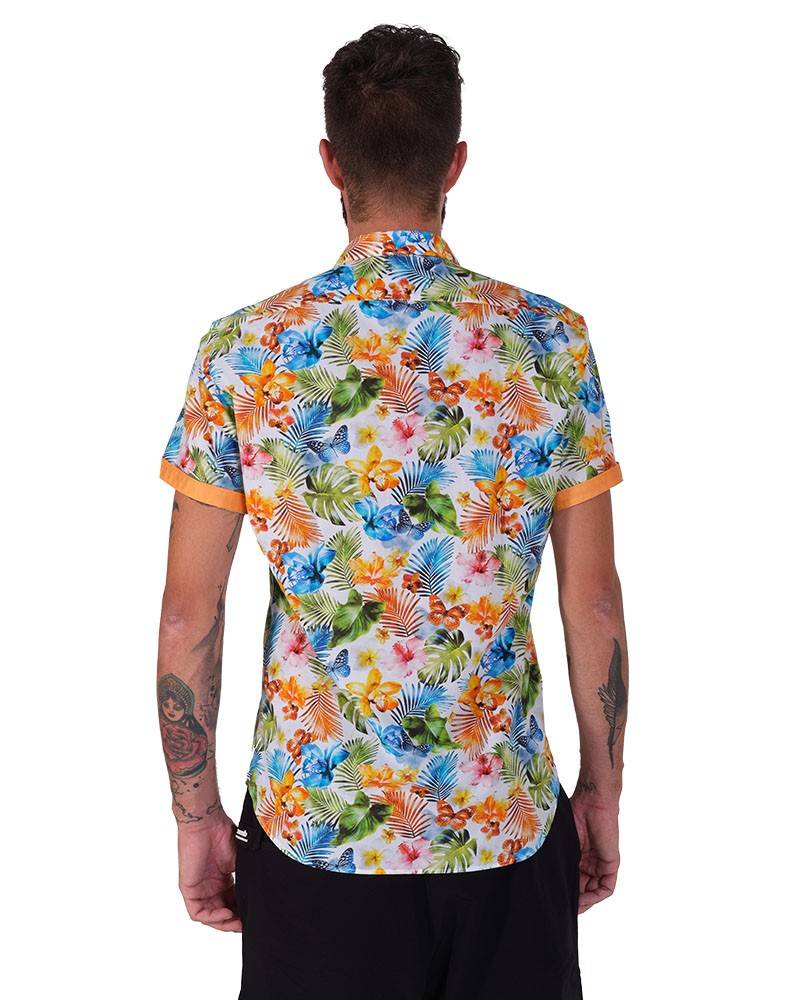 Poggianti Camicia Fantasia Collo Morbido Multicolore In Linea