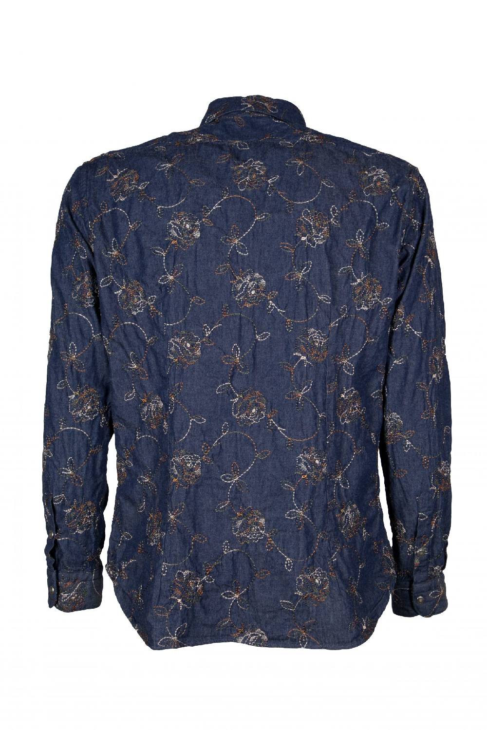 Poggianti Camicia uomo in Denim con Ricami FIRENZE-62-250 Shopping Online