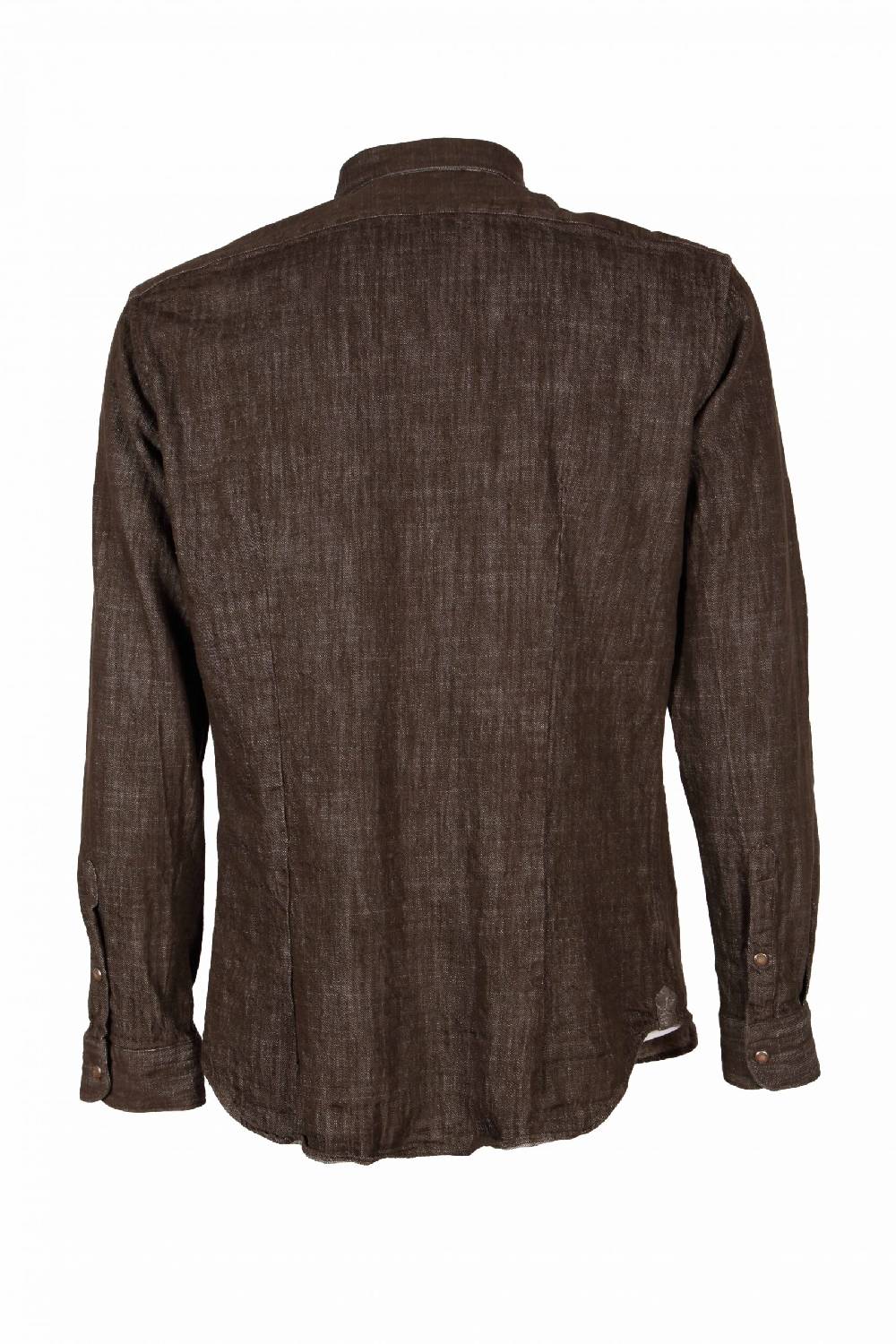 Poggianti Camicia uomo in denim verde militare CHIUSI-66F-233-02 Prezzo Ridotto