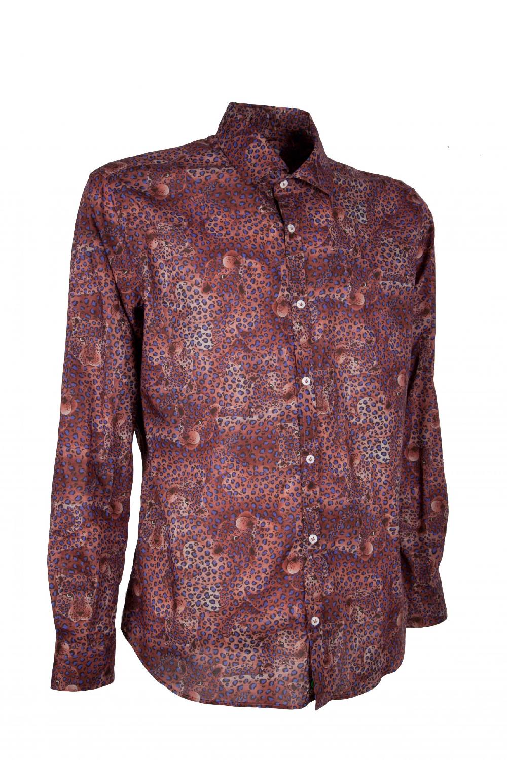 Poggianti Camicia uomo in cotone Liberty con stampa animali PISA-60F-155-01 Novità