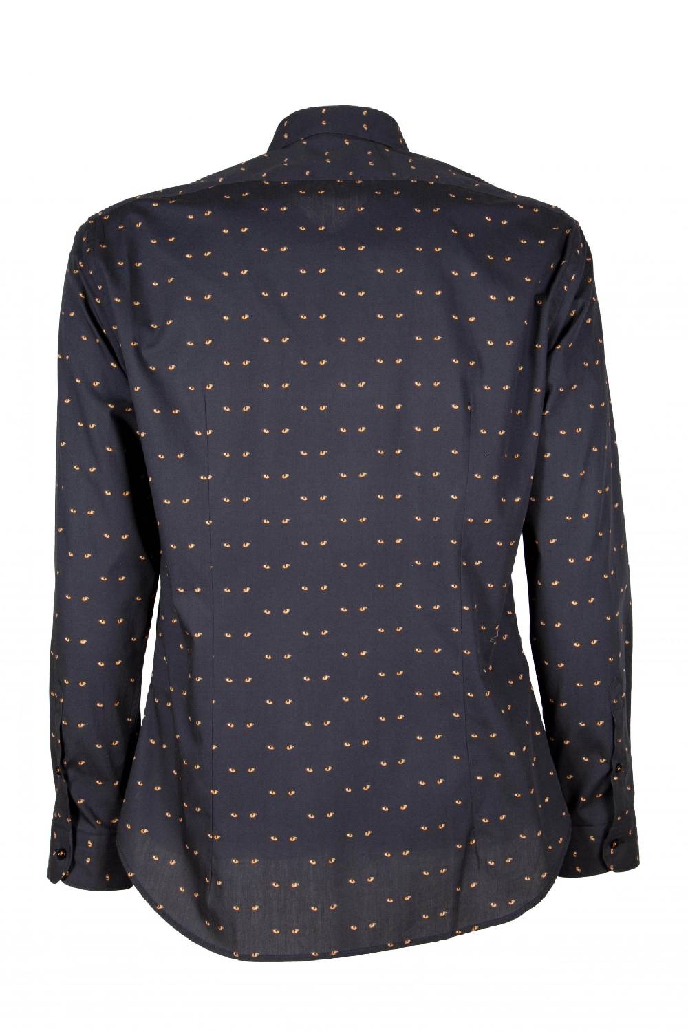 Poggianti Camicia uomo Blu in cotone stampata con occhi di gatto PISA-UBBF-177-01 Sconto