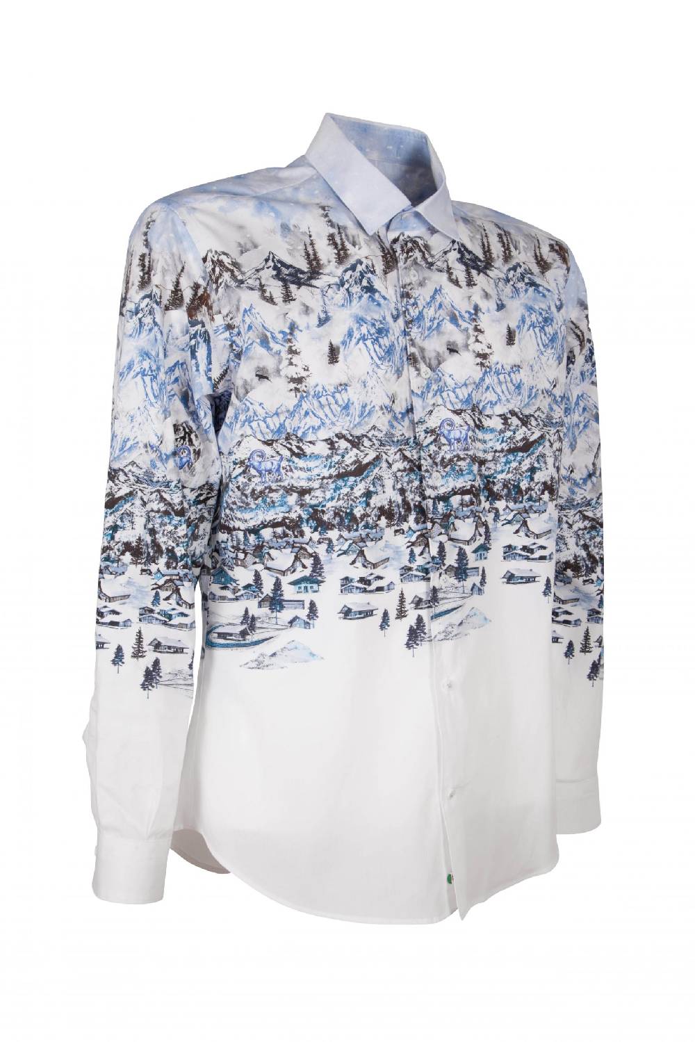 Poggianti Camicia uomo cotone con stampa paesaggio i montagna FIRENZE-73F-170-01 Offerta