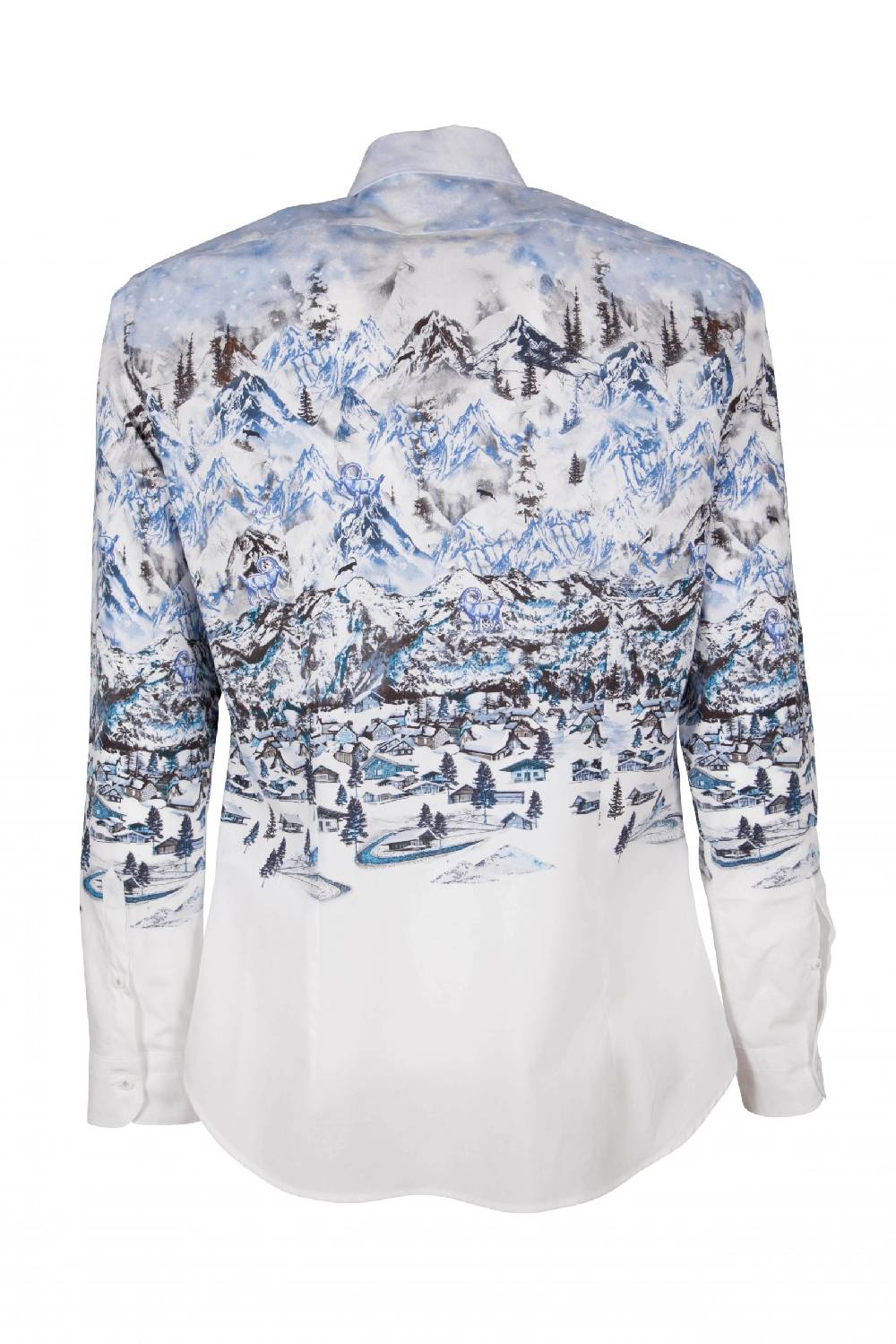 Poggianti Camicia uomo cotone con stampa paesaggio i montagna FIRENZE-73F-170-01 Offerta
