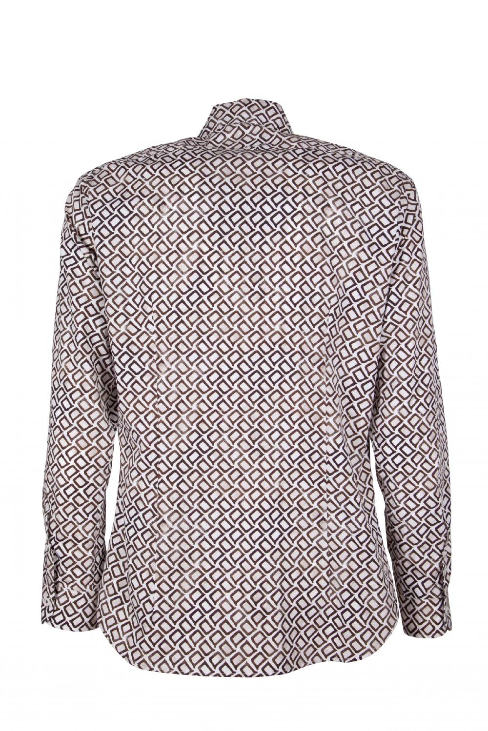 Poggianti Camicia uomo cotone con stampa geometrica PISA-31F-140-01 Outlet