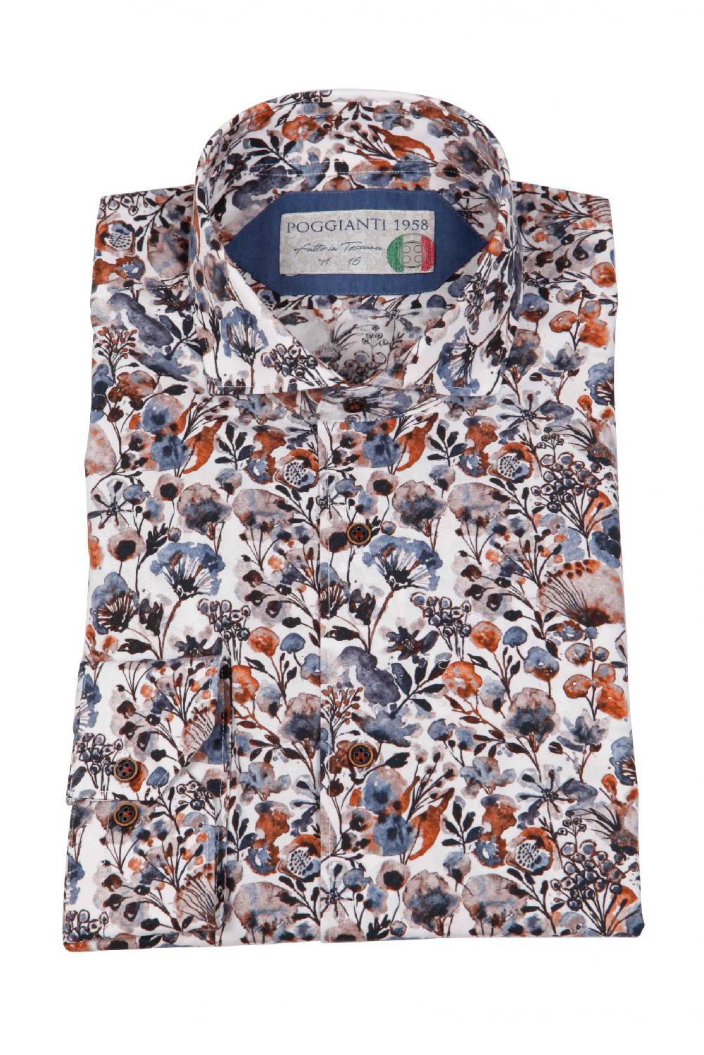 Poggianti Camicia uomo cotone con stampa floreale SIGNA-65-146-01