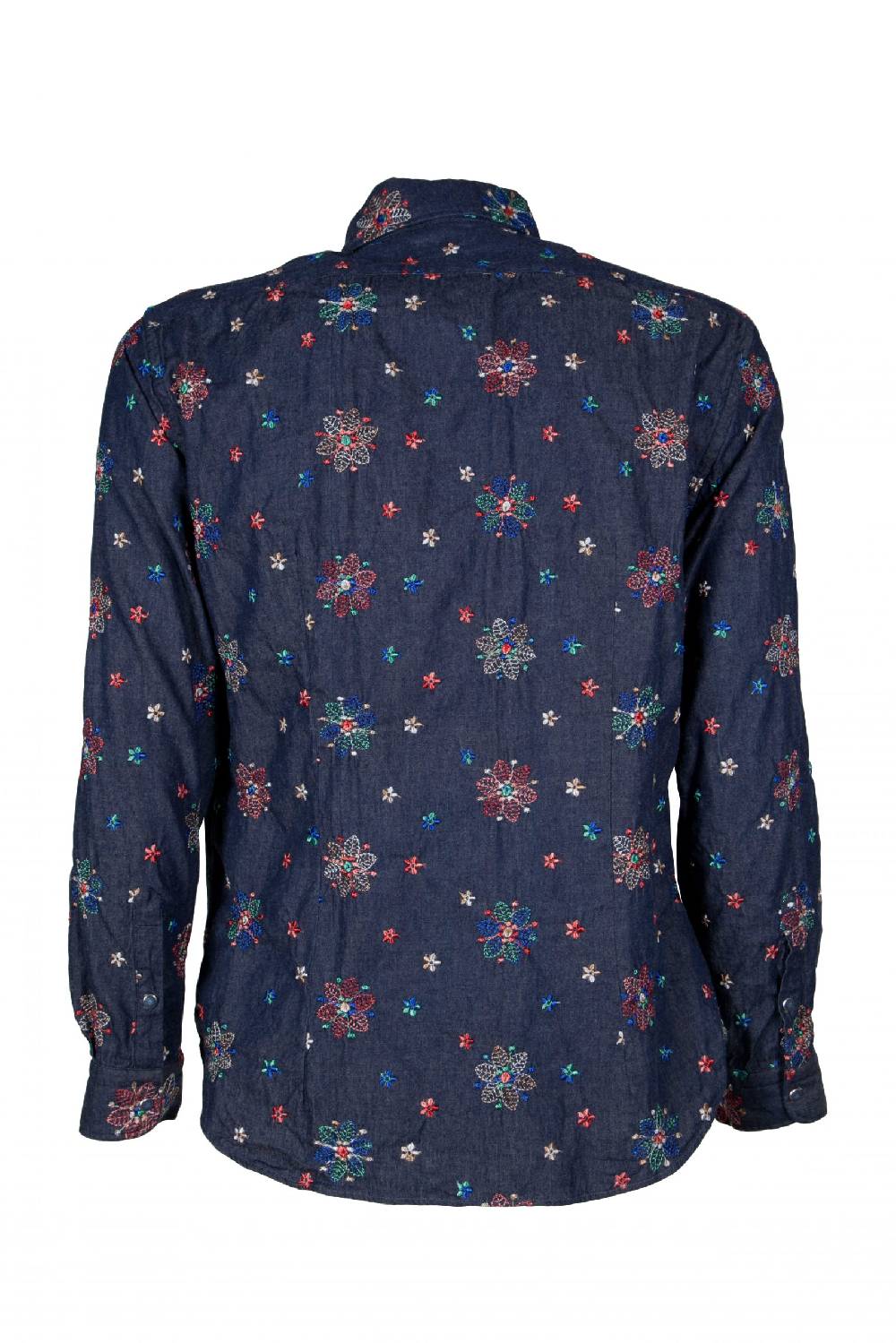 Poggianti Camicia uomo in Denim con Ricami FIRENZE-31W-249-01 Vendita Economica