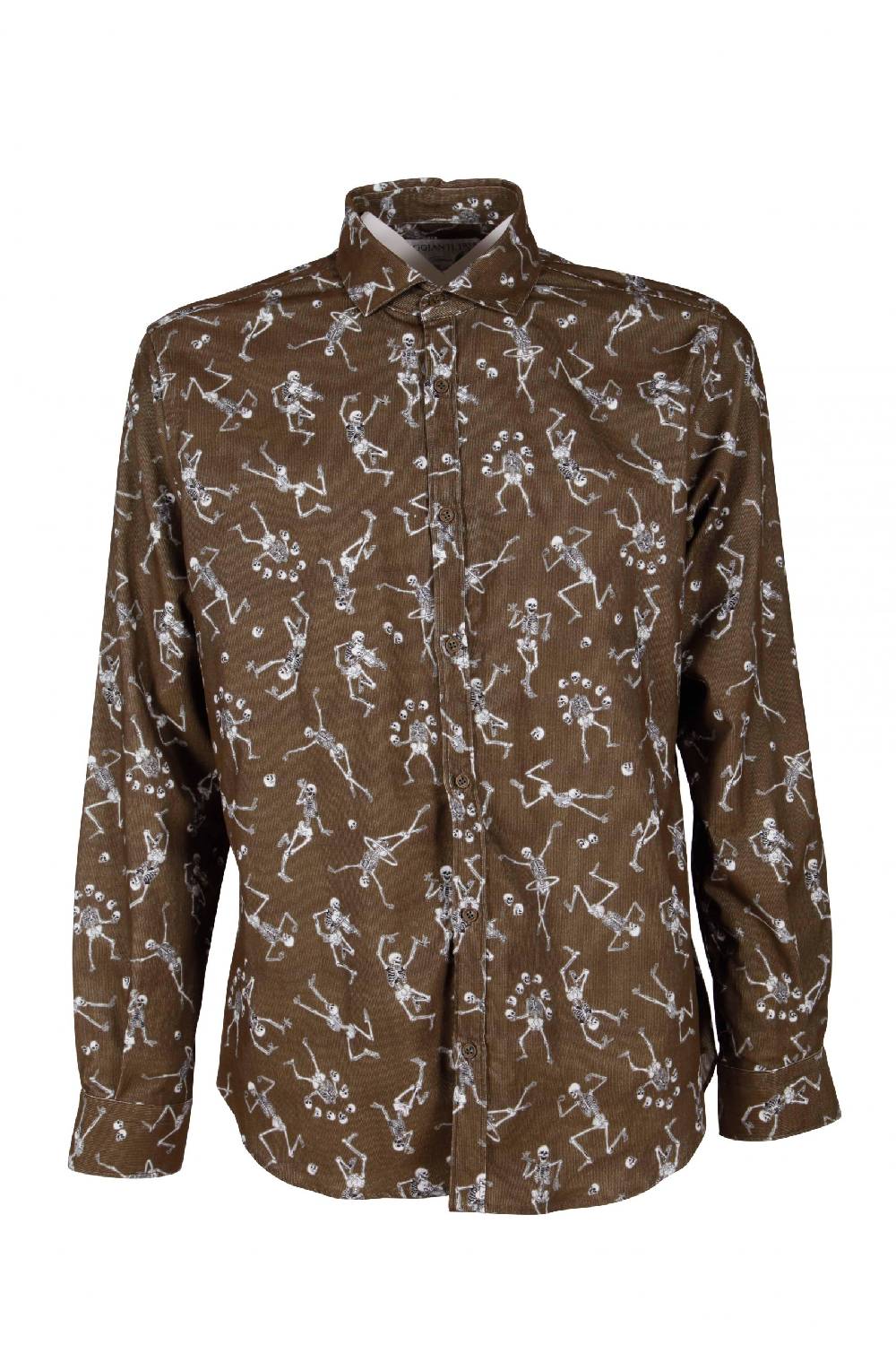 Poggianti Camicia uomo in velluto con stampa teschi PISA-62F-230-01 Saldi Di Fabbrica