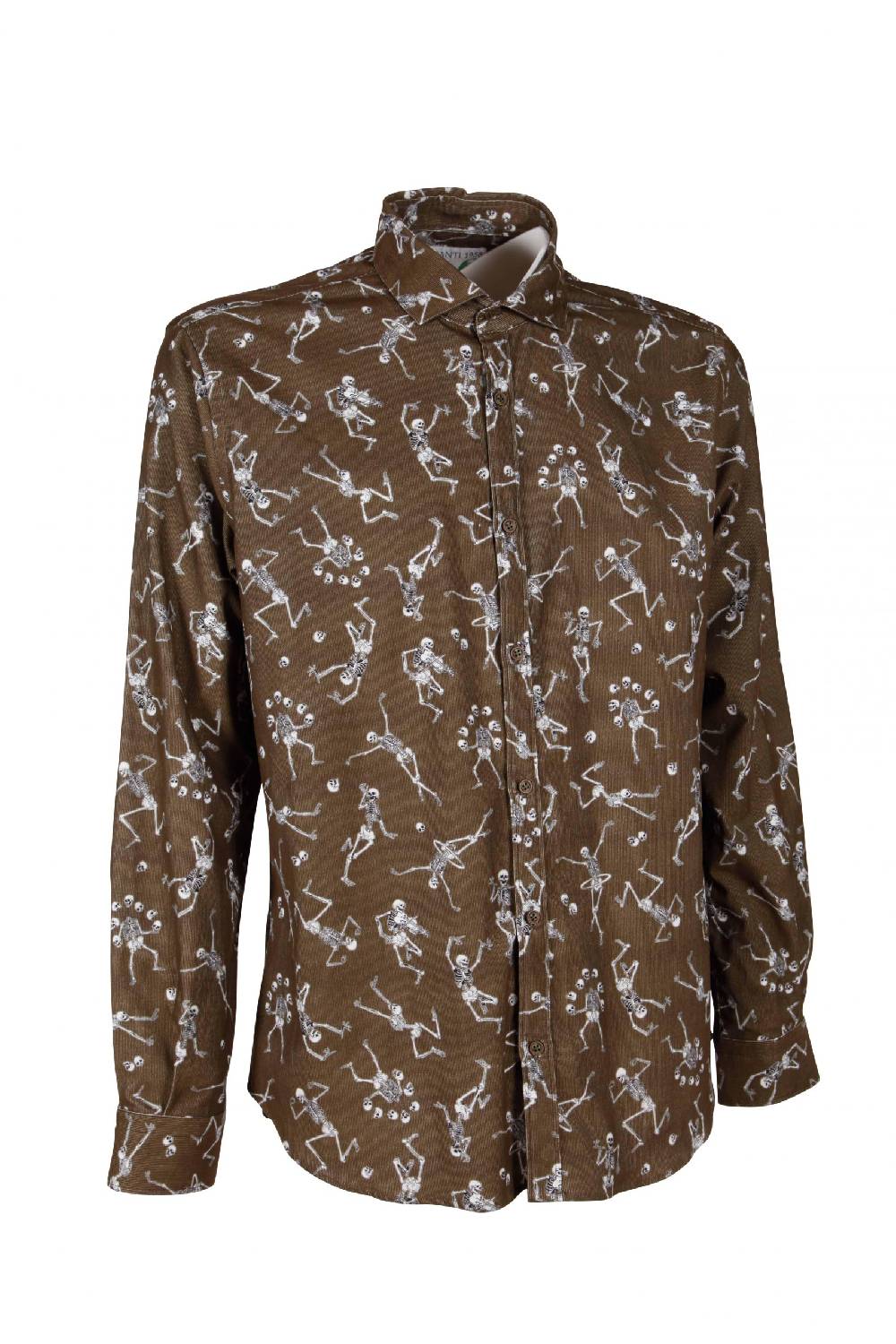 Poggianti Camicia uomo in velluto con stampa teschi PISA-62F-230-01 Saldi Di Fabbrica