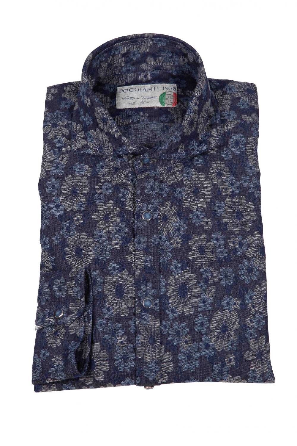 Poggianti Camicia uomo in Denim Jacquard PISA-31W-237-01