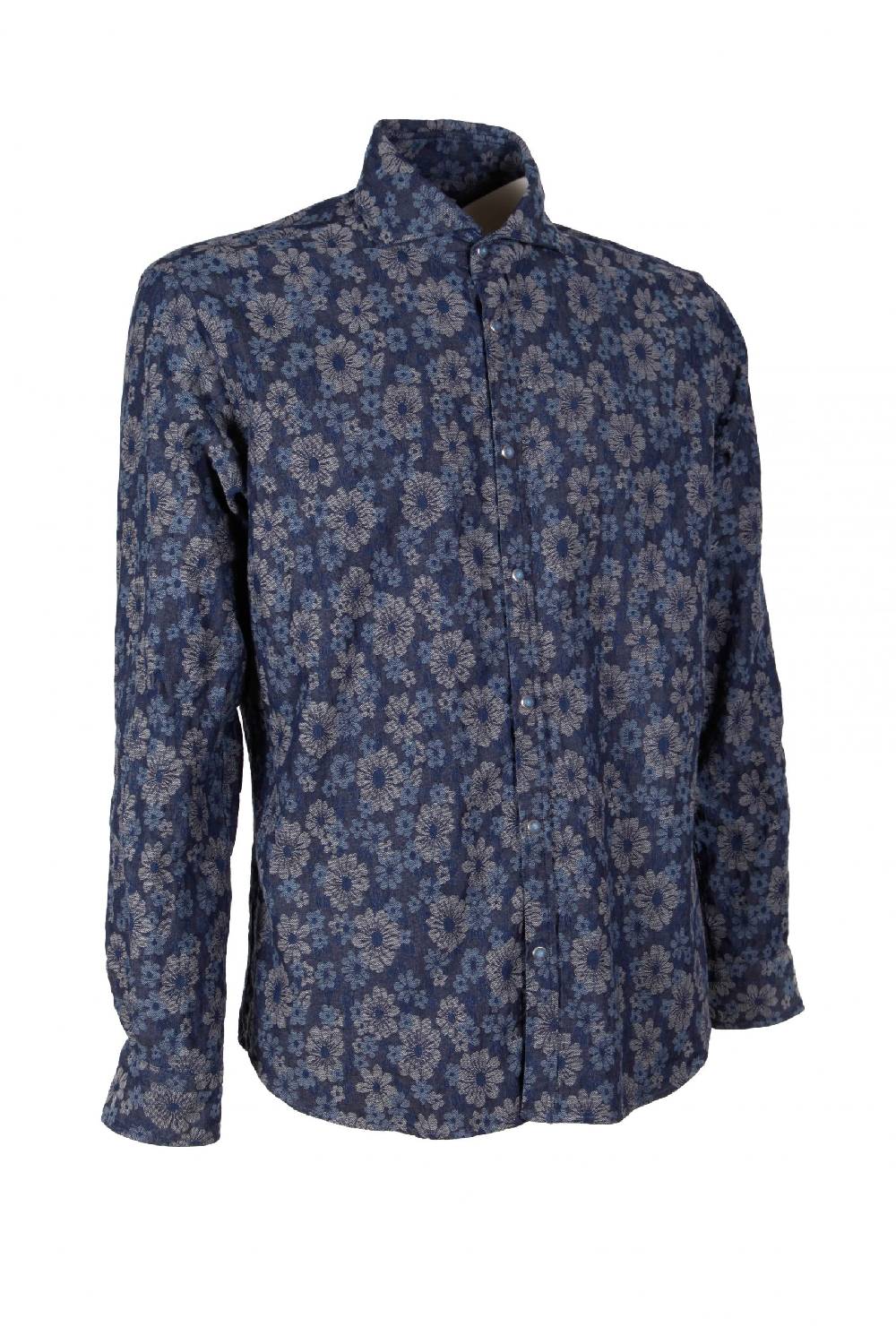 Poggianti Camicia uomo in Denim Jacquard PISA-31W-237-01 In Saldo