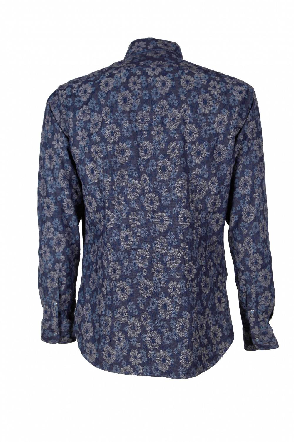Poggianti Camicia uomo in Denim Jacquard PISA-31W-237-01 In Saldo