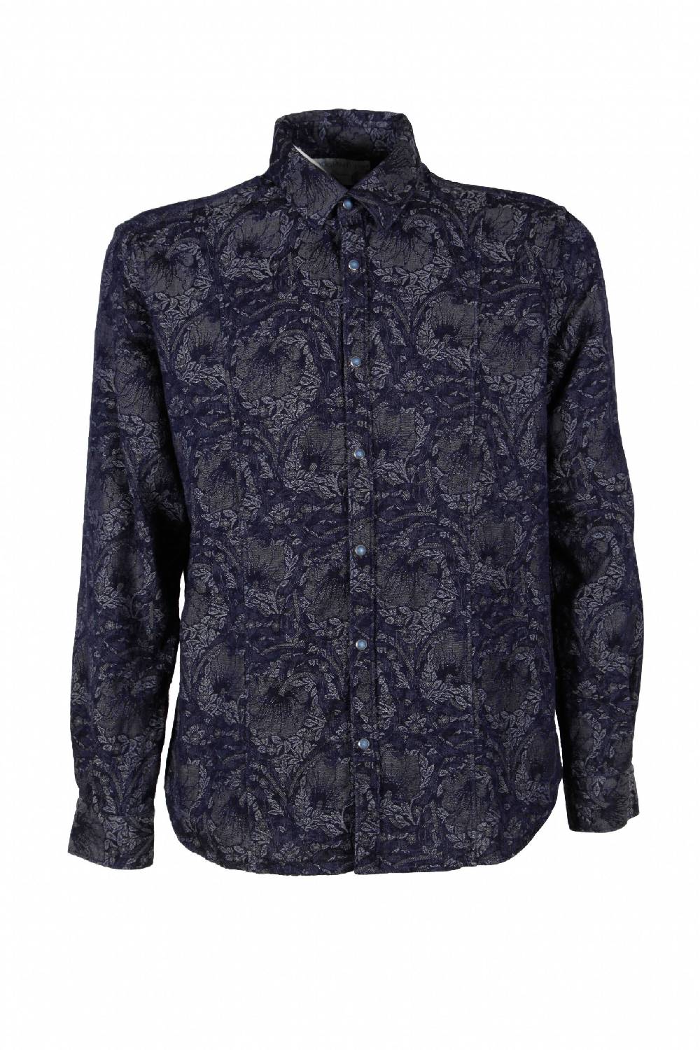 Poggianti Camicia uomo in Denim Jacquard LEGOLI-66-235-01 Nuova