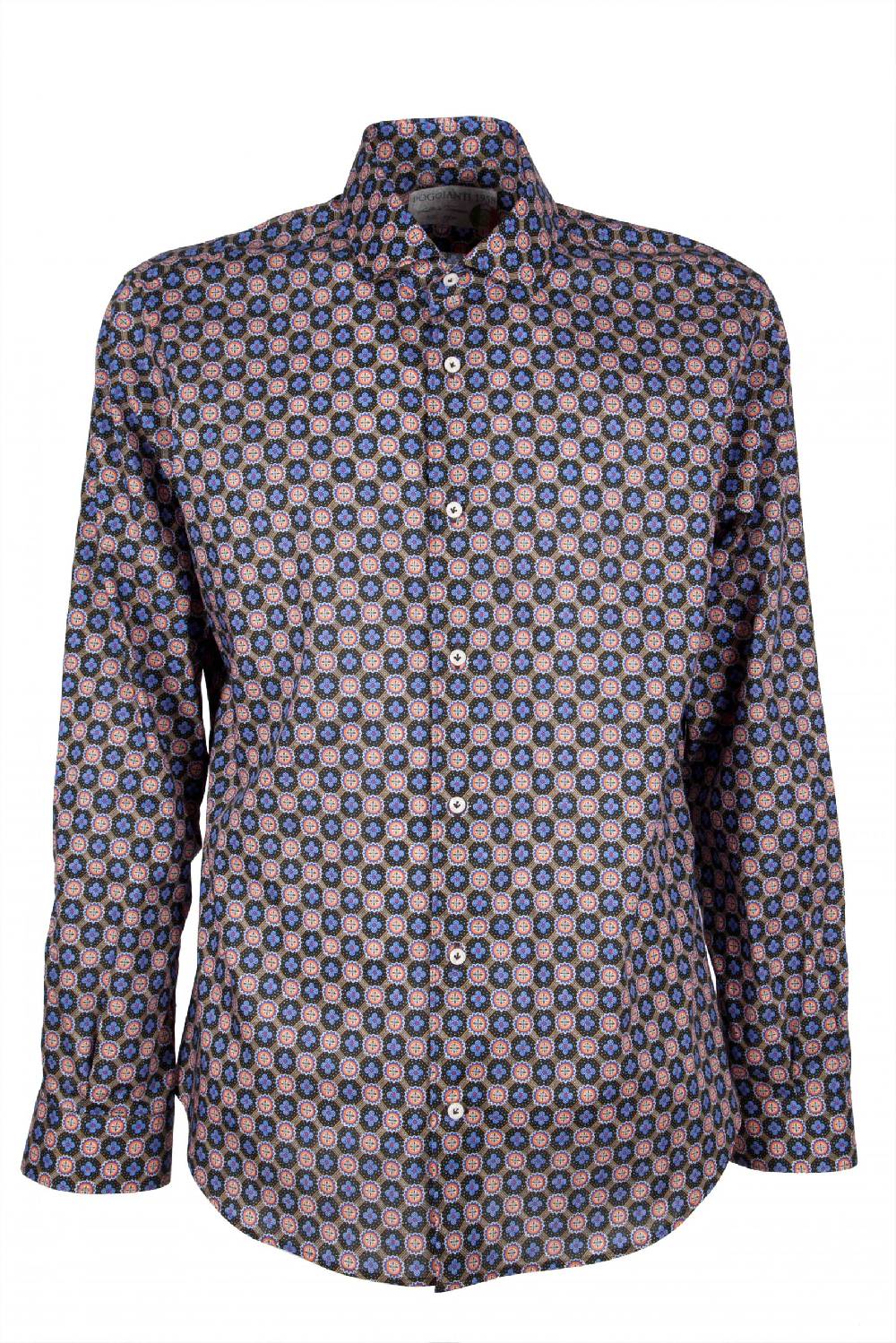 Poggianti Camicia uomo in cotone con stampa piccola FIRENZE-62M-138-02 Italy