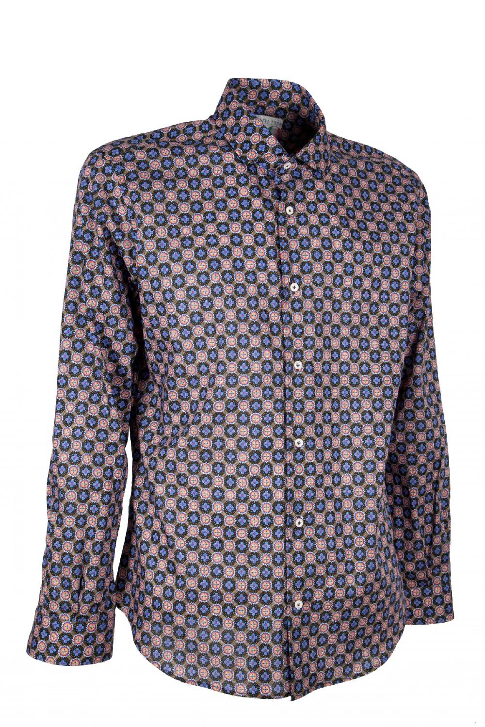 Poggianti Camicia uomo in cotone con stampa piccola FIRENZE-62M-138-02 Italy