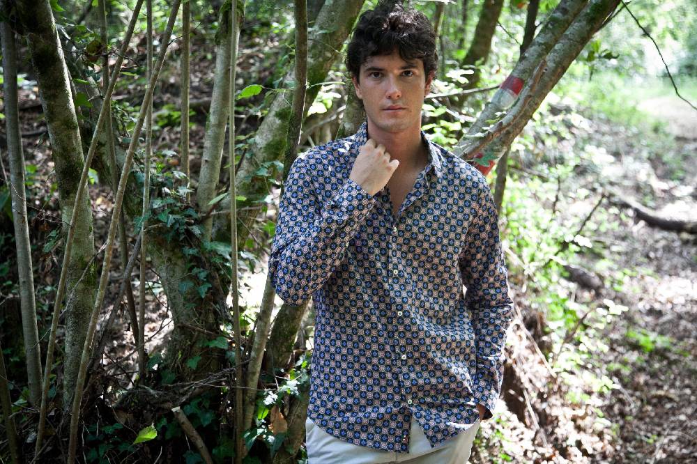 Poggianti Camicia uomo in cotone con stampa piccola FIRENZE-62M-138-02 Italy