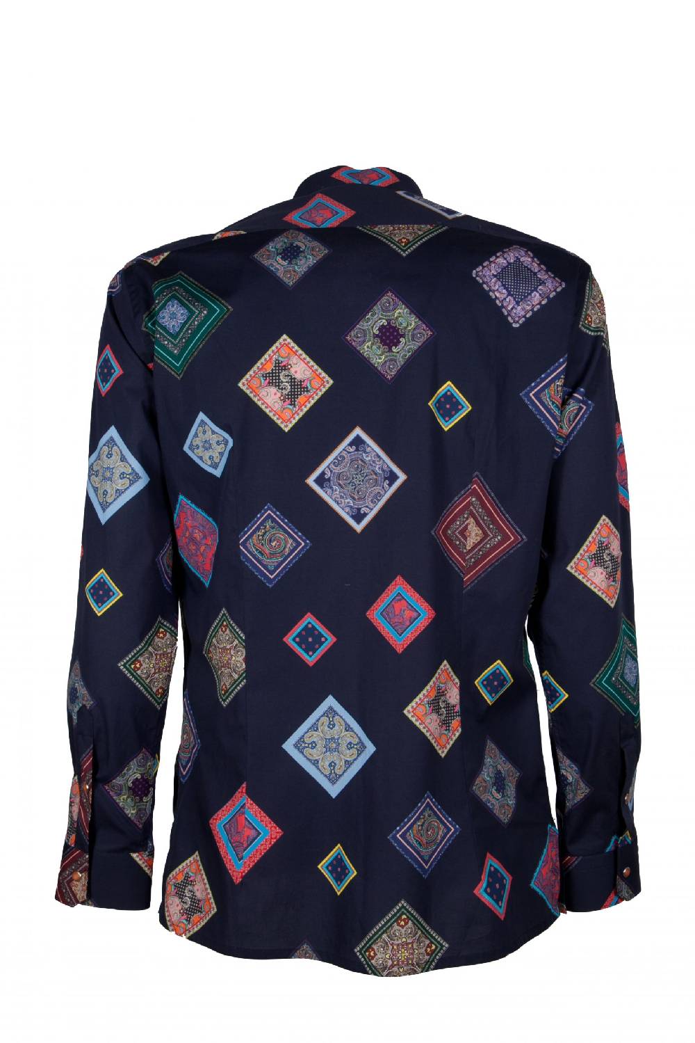Poggianti Camicia uomo stretch con stampa geometrica SCARLINO-33-165-01 Nuovo