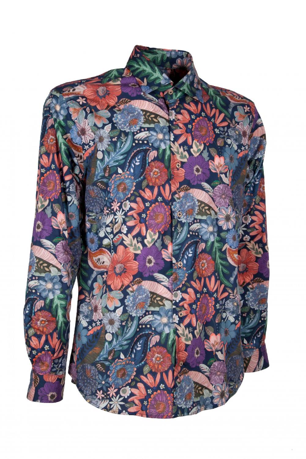 Poggianti Camicia uomo stretch con stampa Floreale FIRENZE-61F-162-01 Vendita