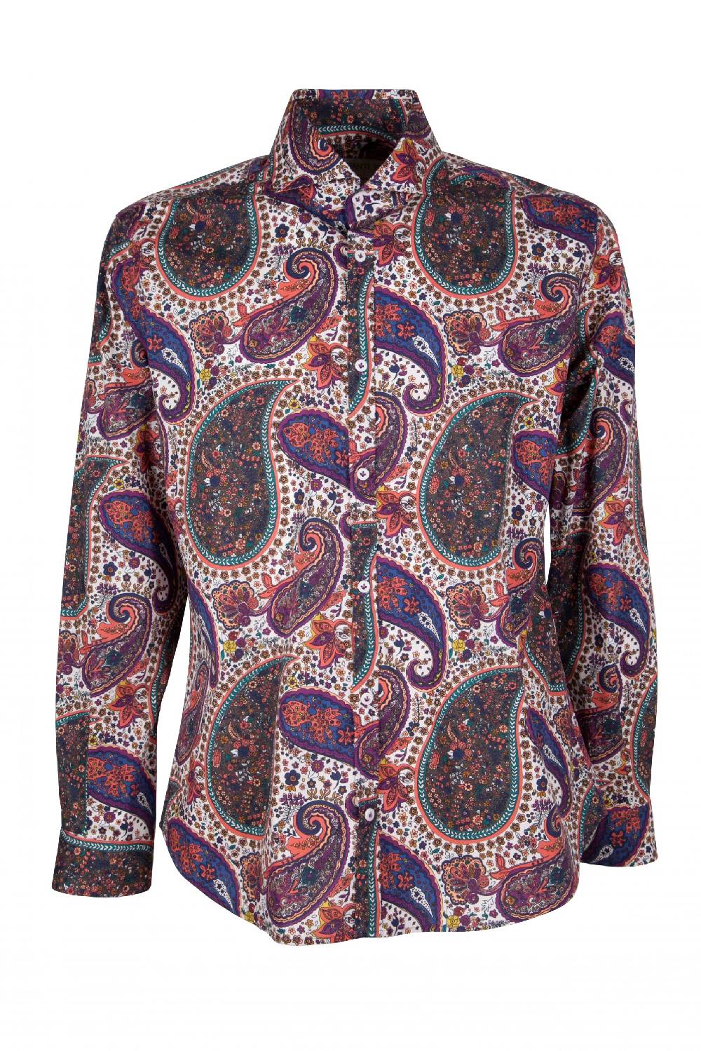 Poggianti Camicia uomo stretch con stampa Paisley PISA-31F-161-01 Promozione