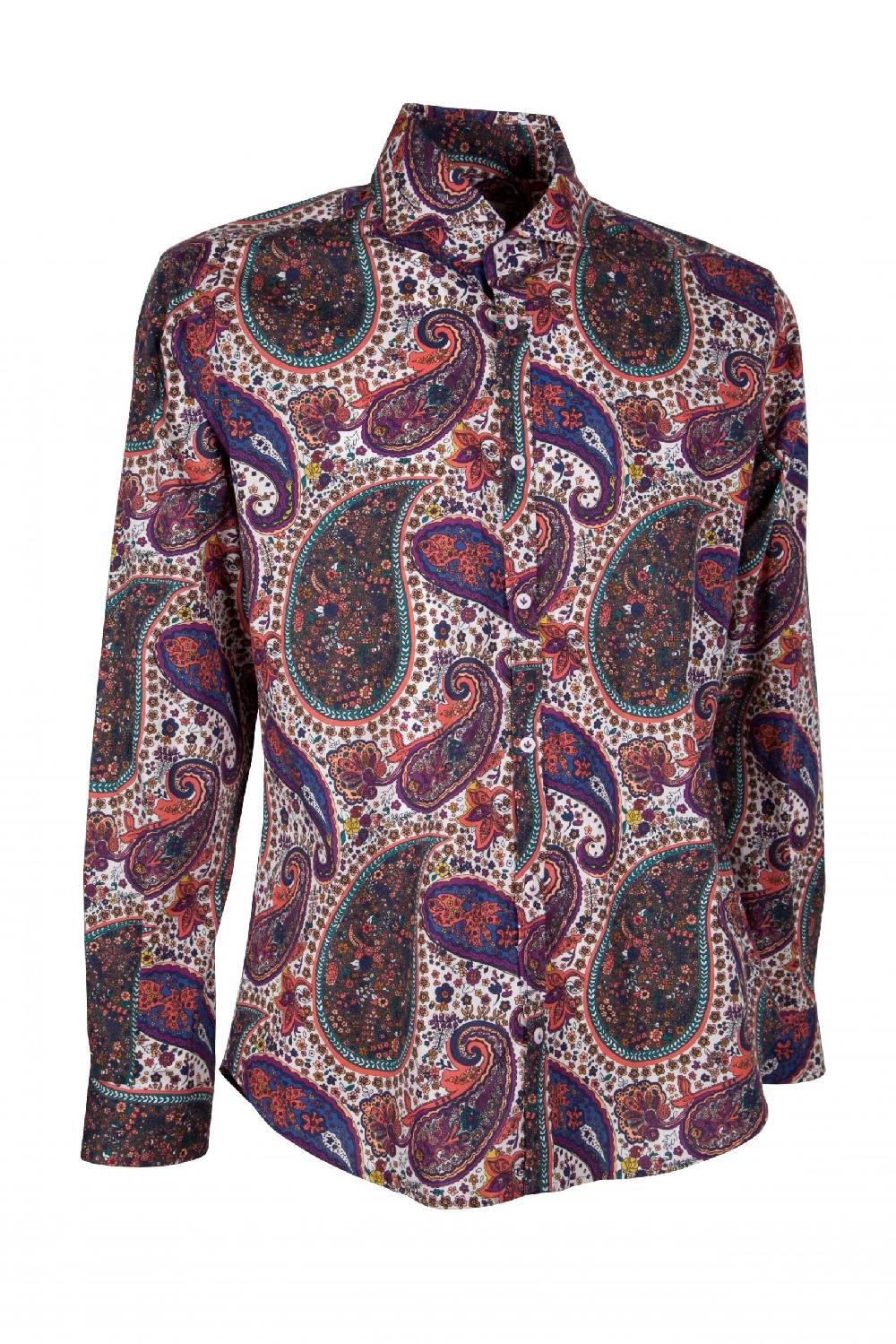 Poggianti Camicia uomo stretch con stampa Paisley PISA-31F-161-01 Promozione