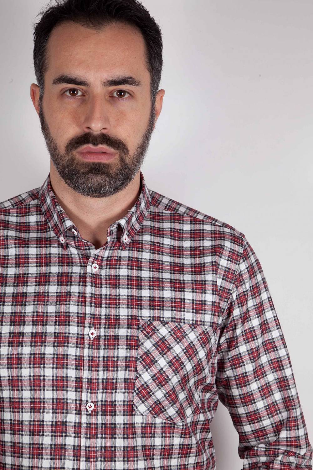 Poggianti Camicia a quadri con tasca ARDENZA-64-574-01 Vendita Economica