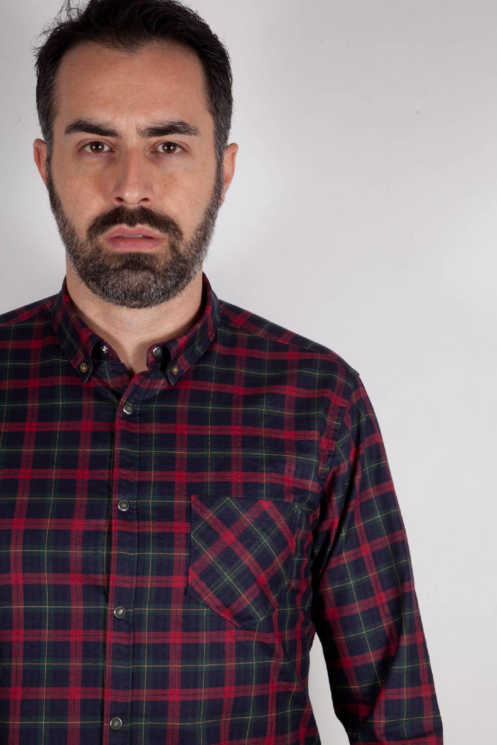 Poggianti Camicia a quadri con tasca ARDENZA-64-574-03 Saldi Di Fabbrica