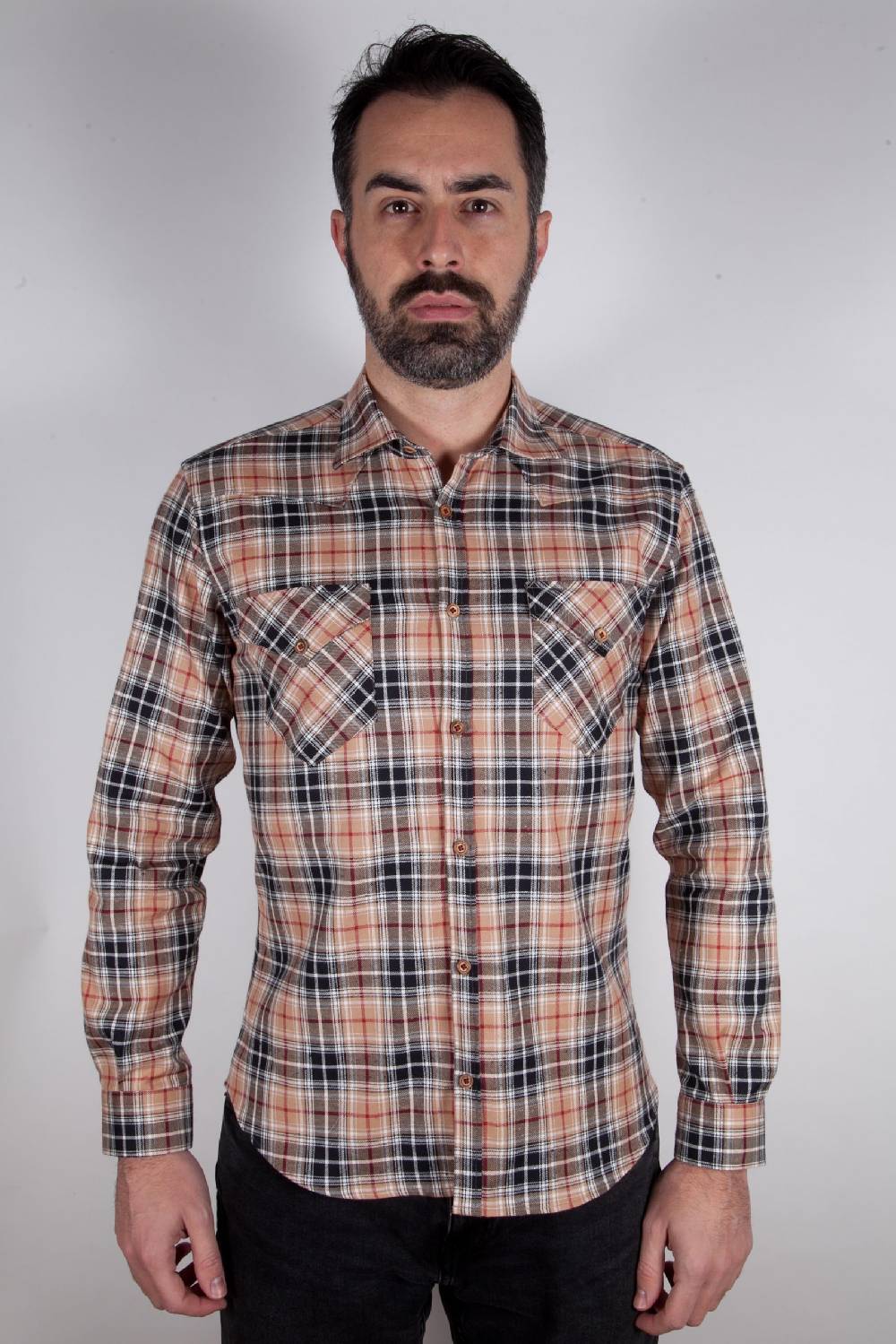Poggianti Camicia a quadri VAIANO-95F-573-01 Enormi sconti