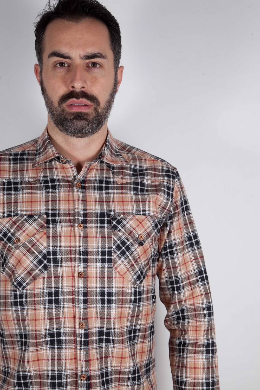 Poggianti Camicia a quadri VAIANO-95F-573-01 Enormi sconti