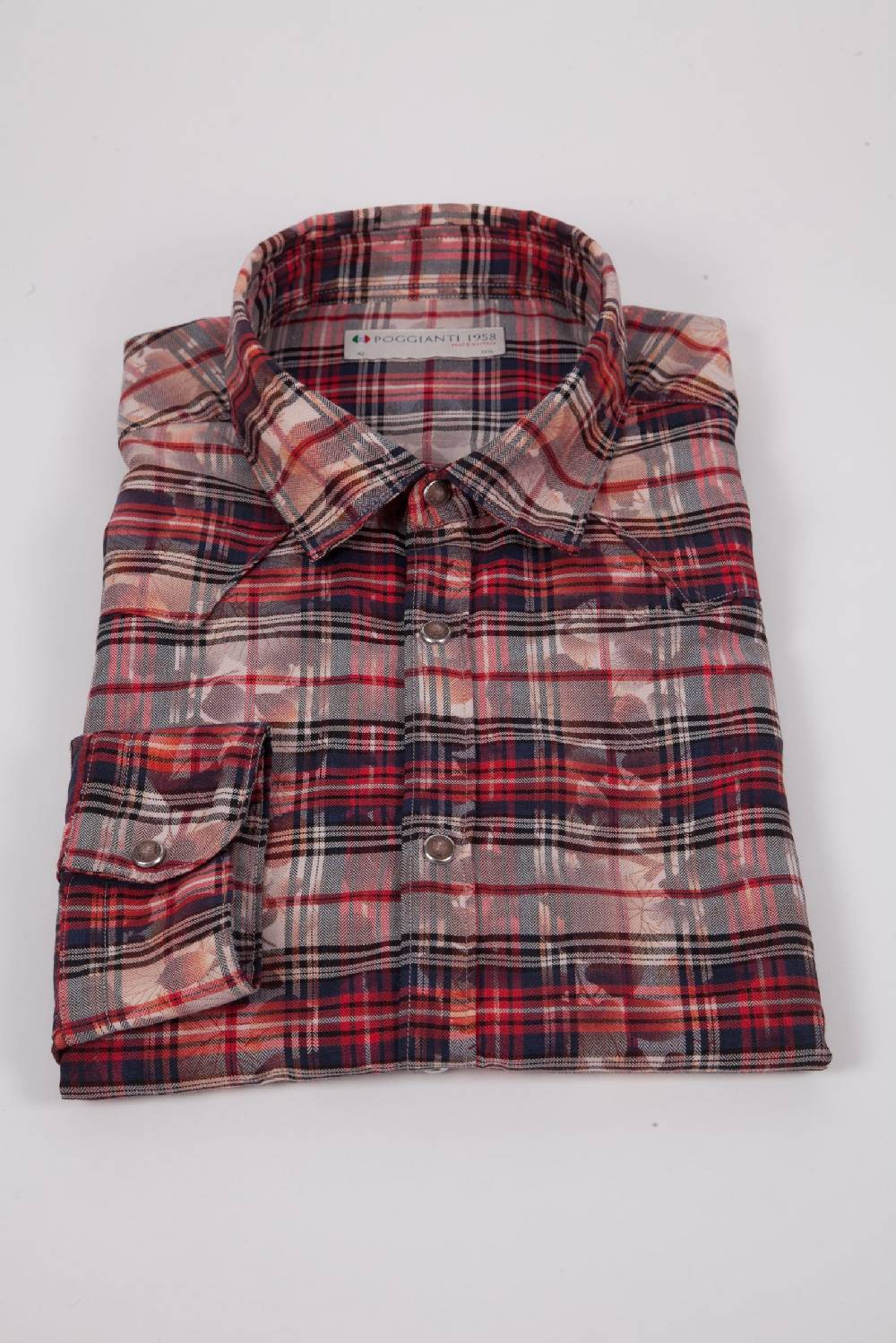 Poggianti Camicia a quadri con stampa PRUNO-66-571-01