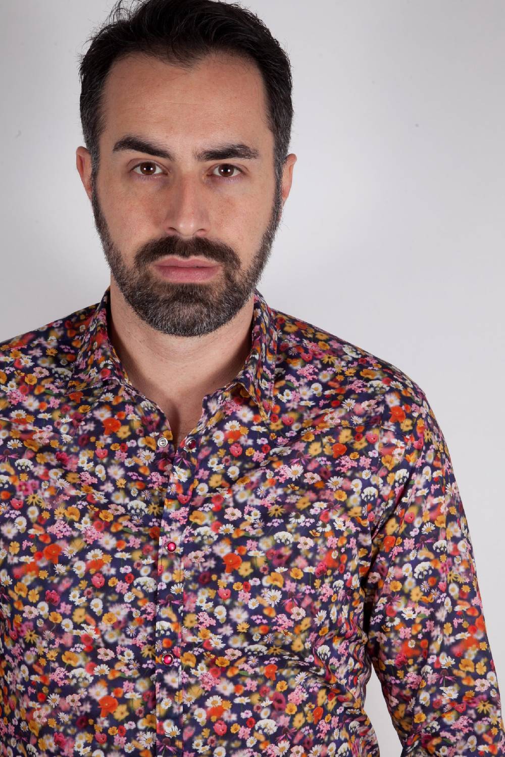 Poggianti Camicia con stampa floreale PRUNO-66-556-01 In Saldo