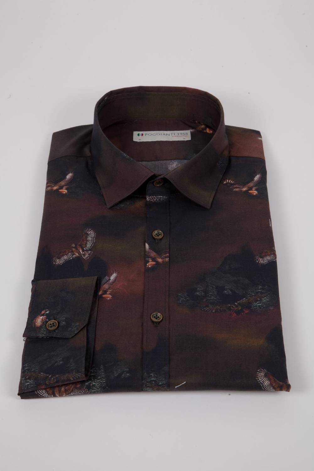 Poggianti Camicia con stampa PISA-73-548-01
