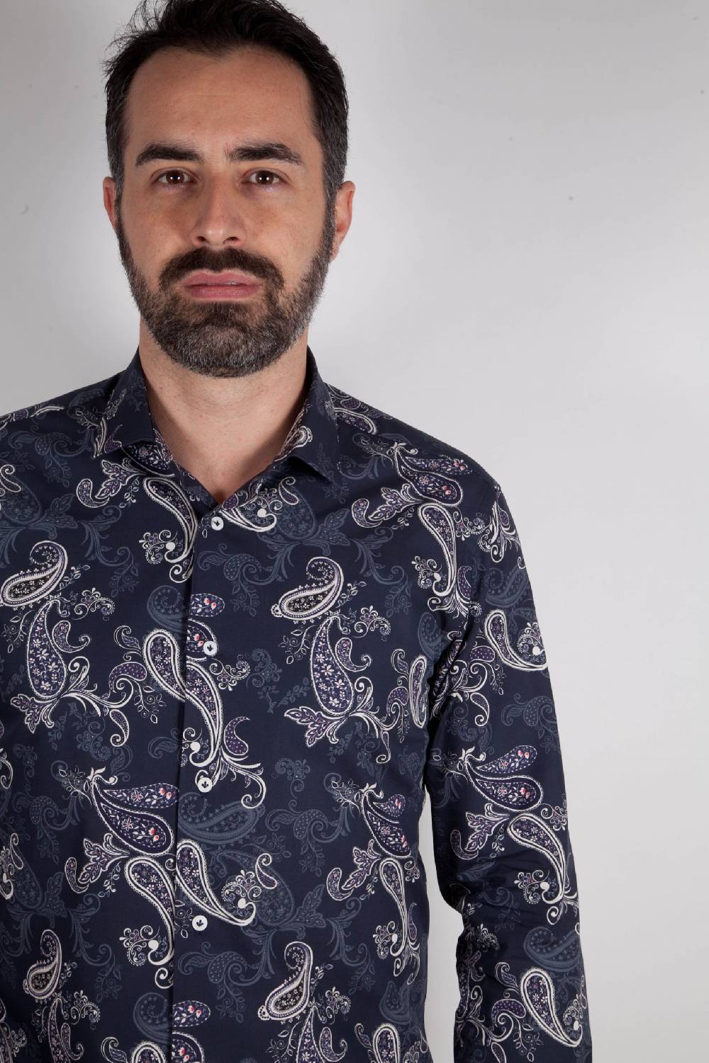 Poggianti Camicia con stampa cachemire FIRENZE-73-531-01 In Linea