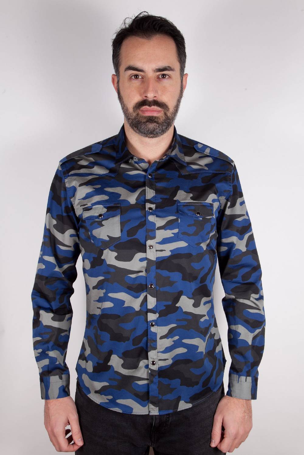 Poggianti Camicia con stampa camouflage MARRADI-66-526-03 Qualità