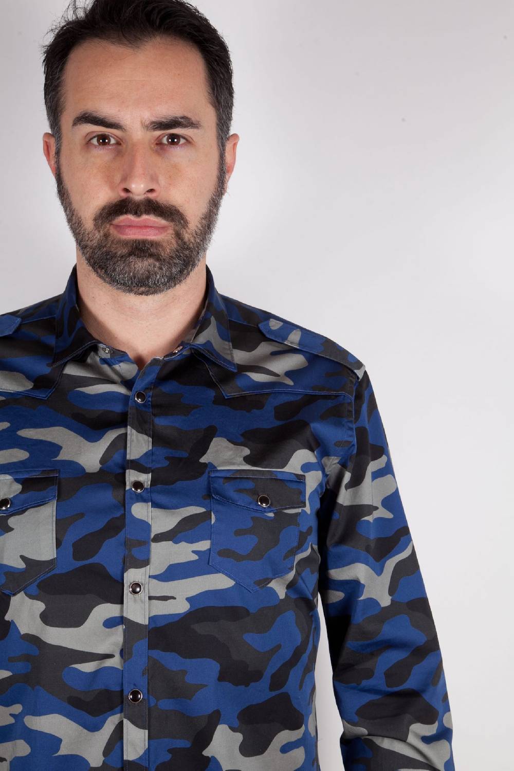 Poggianti Camicia con stampa camouflage MARRADI-66-526-03 Qualità
