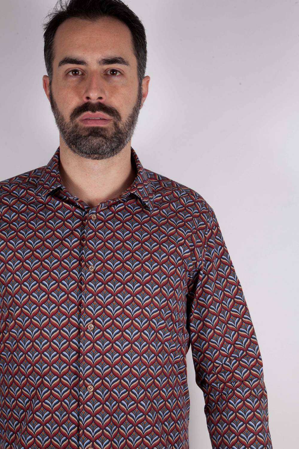 Poggianti Camicia con stampa FIRENZE-67-516-01 Spedizione Gratuita