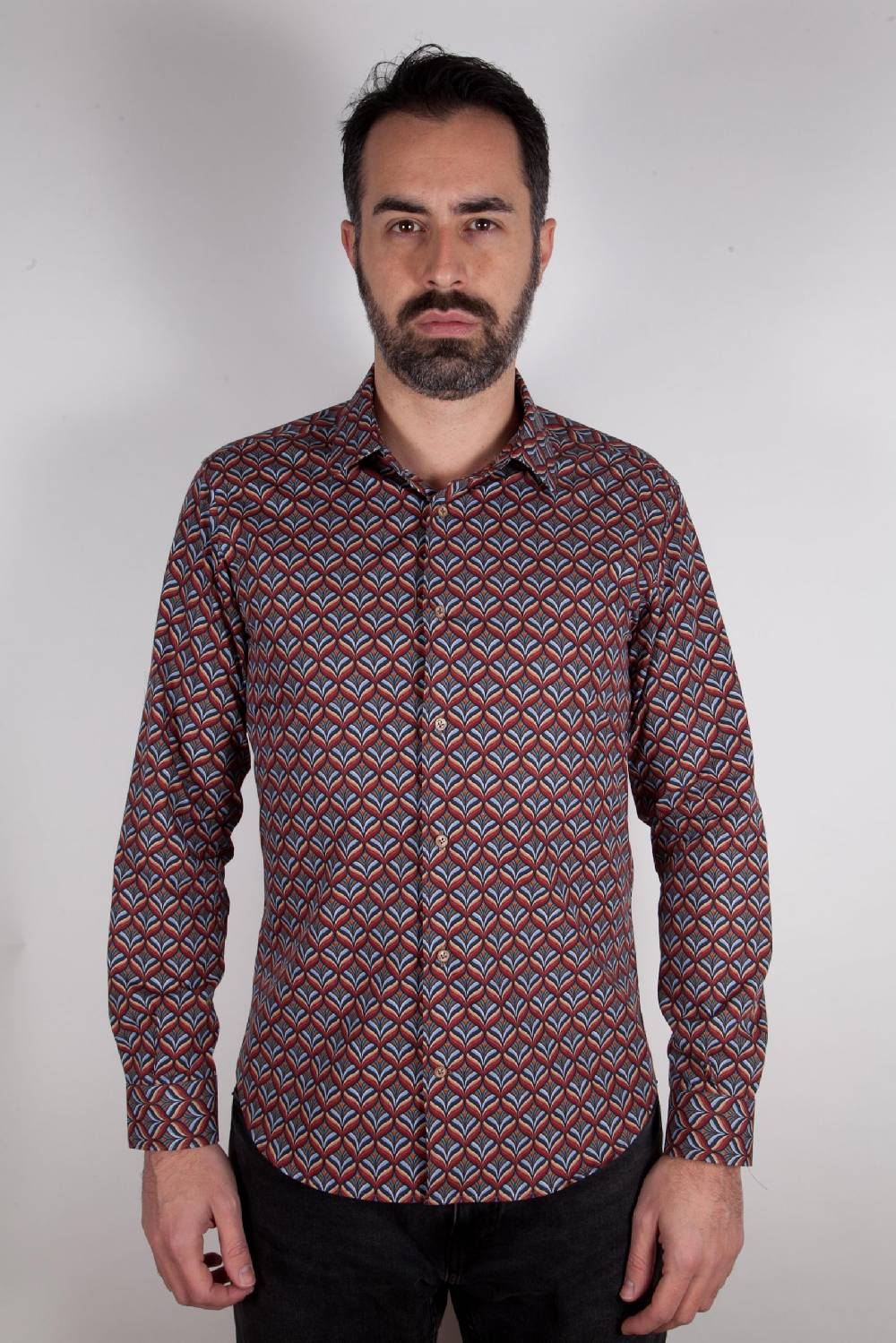 Poggianti Camicia con stampa FIRENZE-67-516-01 Spedizione Gratuita
